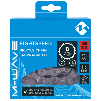 M-Wave ketting 1/2x3/32 - 116 8V. KMC anti roest