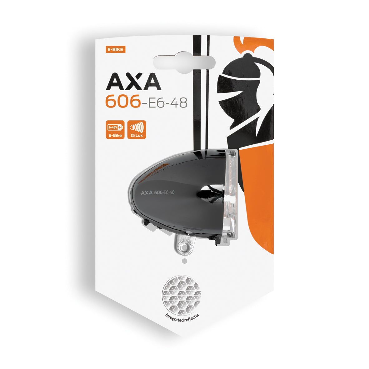 AXA 606 koplamp E-Bike 6-48 volt 15 lux dark chrome 10 cm.