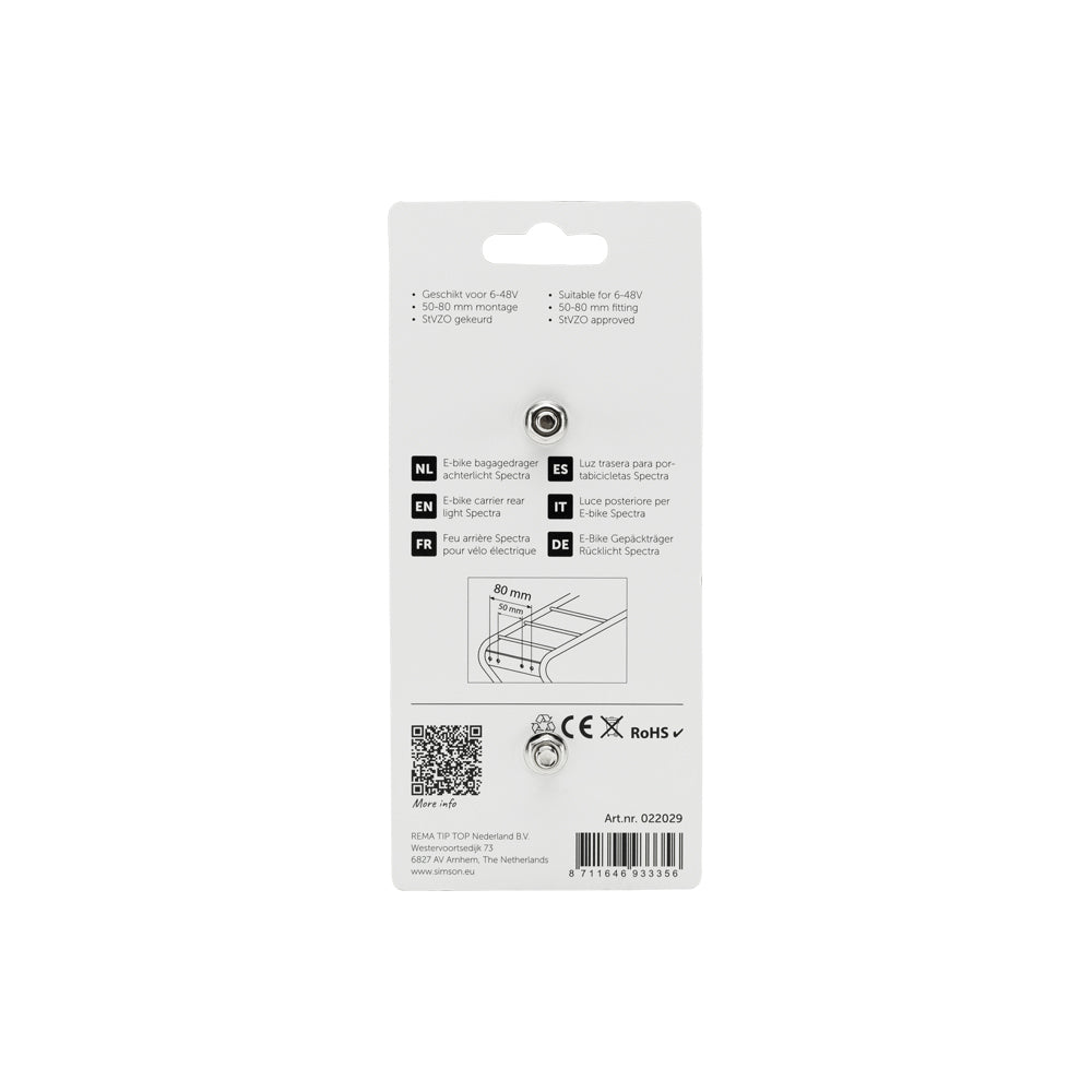 Simson 022029 E-bike bagagedrager achterlicht 'Spectra'