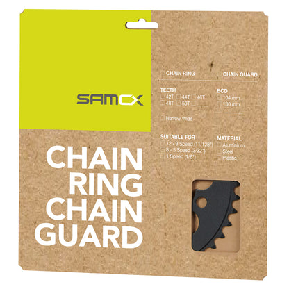 SAMOX E-Bike kettingblad NW 42T BCD 104 mm. 1/2x3/32" en 11/128" aluminium zwart