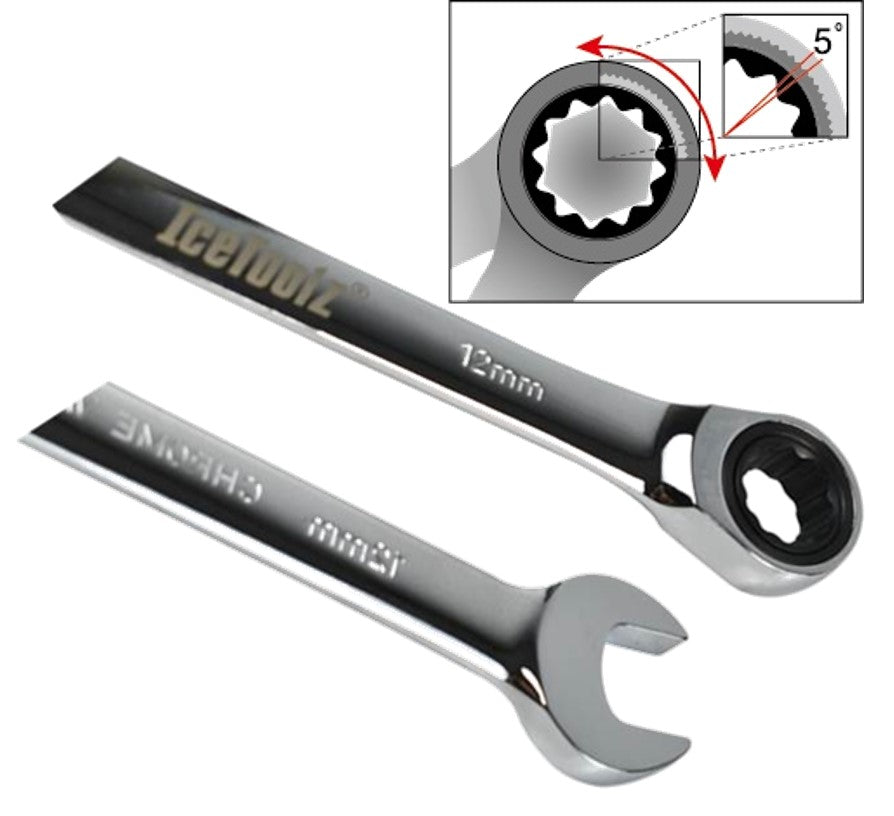 IceToolz 4110 ring-/steeksleutel/ratel 10 mm.