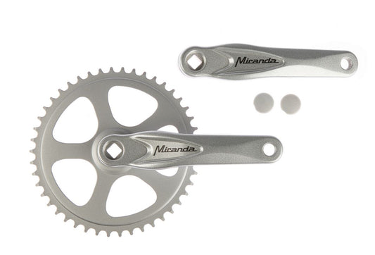 Miranda crankstel 46T. Alfa 1 3/32" zilver