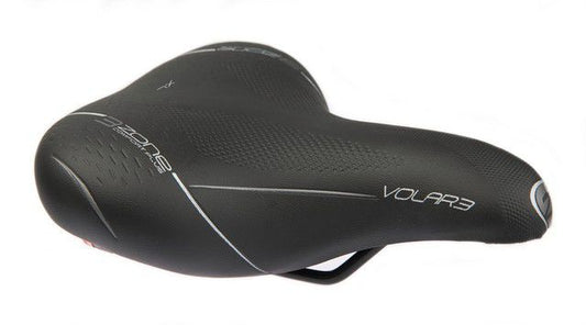 Selle Bassano zadel Volare  3 Zone D XL. met Spanninga achterlicht + elastomeer