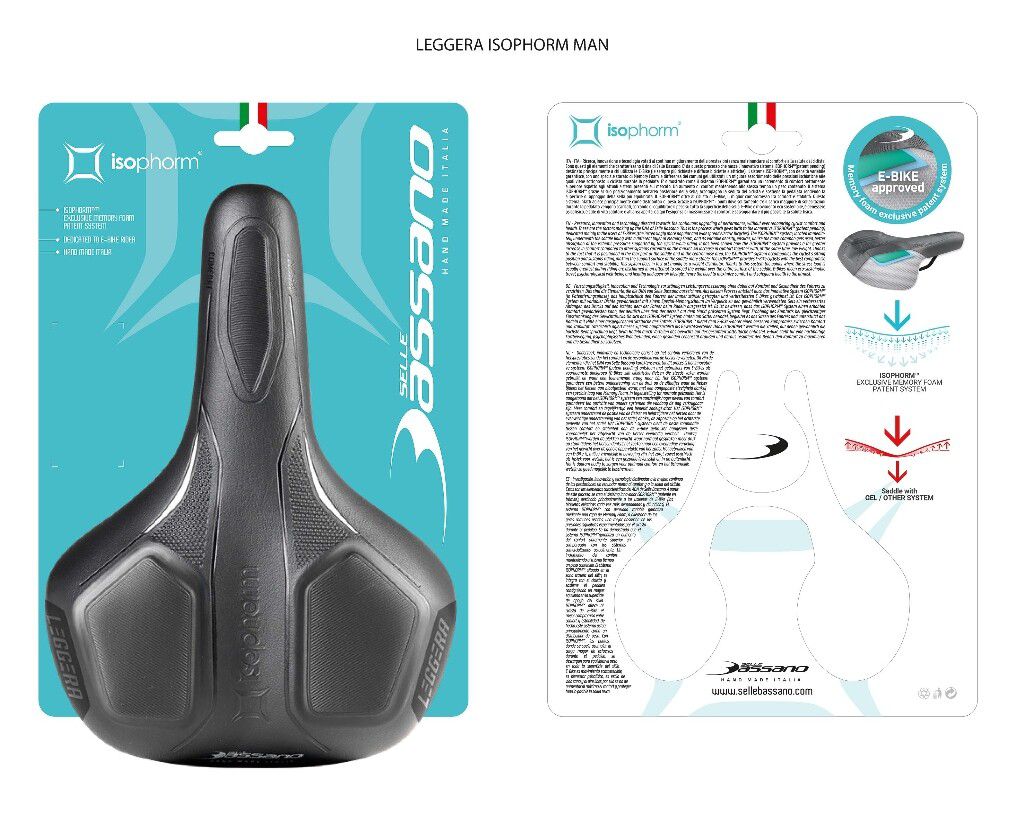 Selle Bassano zadel Leggera Isophorm City zwart heren (kaart)