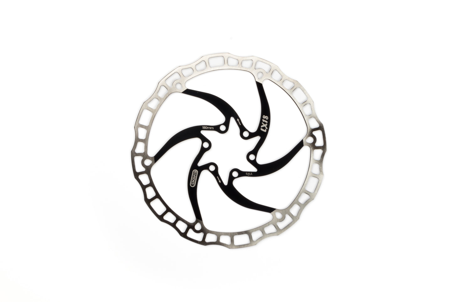 Elvedes 2015197 LX18 one piece rotor ø180 mm. 112 gr. met 6 remschijfboutjes zwart
