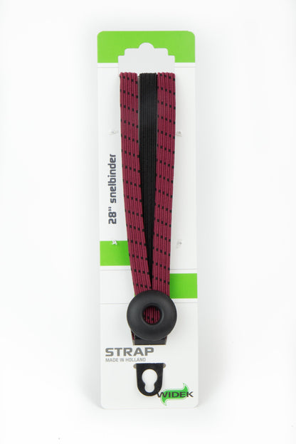 Widek Eye binder 1x12 mm. zwart, 2x12mm. bordeaux met zwarte stalen platen op kaart (54 cm.)