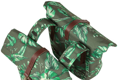 Basil 18083 Ever-Green dubbele fietstas 28-38L. thyme groen