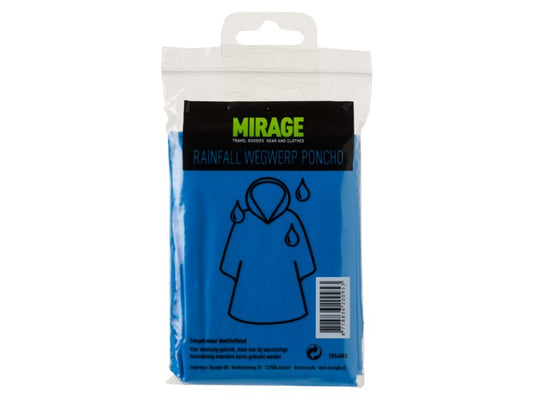 Mirage Rainfall wegwerp poncho one size blauw