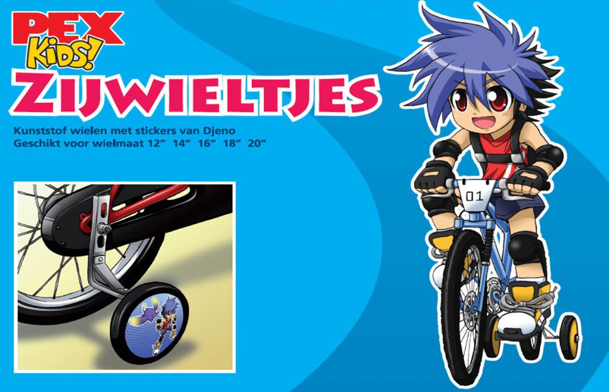 PexKids zijwielen kunststof Djeno 12~20” blauw