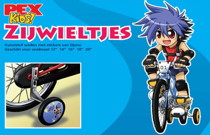PexKids zijwielen kunststof Djeno 12~20” blauw