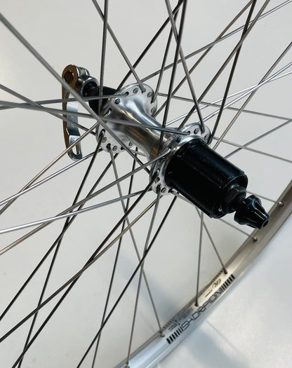 Achterwiel 28"- 622X19 Skorpion alu. zilver FM32 QR cassette 8/9