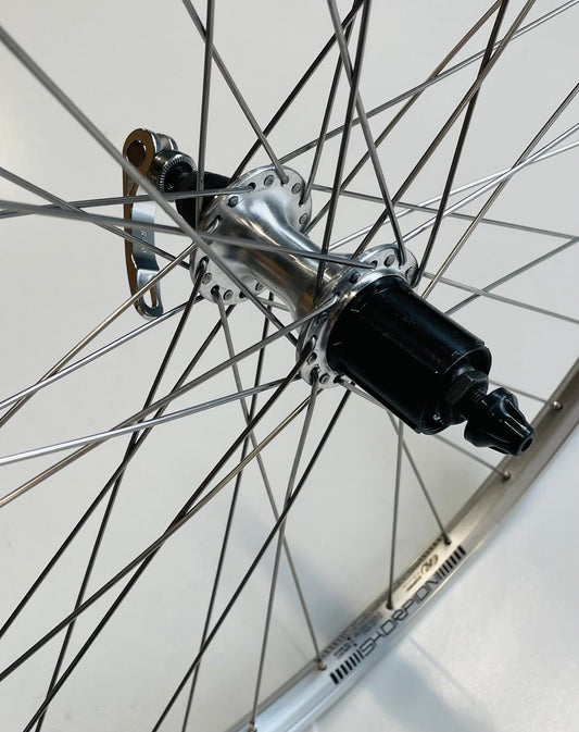 Achterwiel 28"- 622X19 Skorpion alu. zilver FM32 QR cassette 8/9