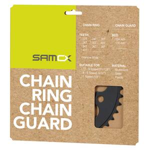 SAMOX E-Bike kettingblad NW 40T BCD 104 mm. 1/2x3/32" en 11/128" staal zwart