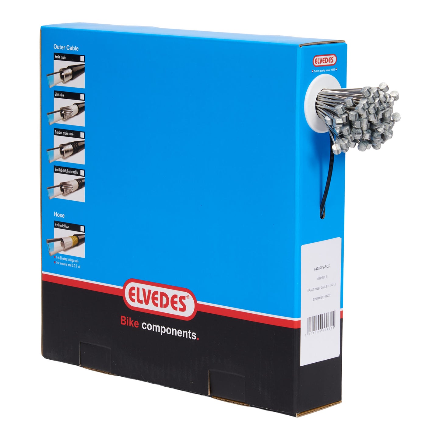 Elvedes 6427RVS-BOX binnenkabel RVS 2.25M. tonnippel 7x6 ds. (100)