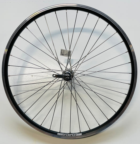 Voorwiel 26"- 559X19 Skorpion alu. zwart FM21 QR - sp.14 RVS