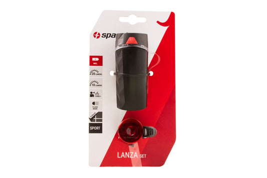 Spanninga Lanza set voor + achter incl. batterijen