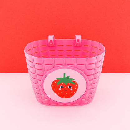 Widek fietsmandje Explorer Happy Strawberry roze