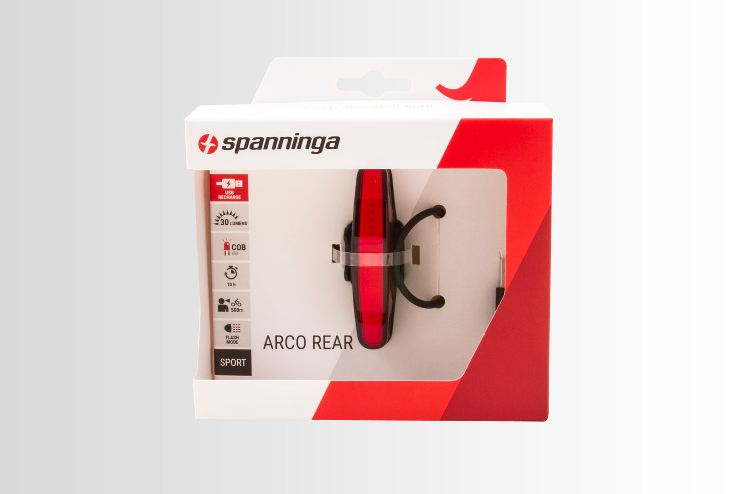 Spanninga Arco XB USB achterlicht incl. micro-USB kabel