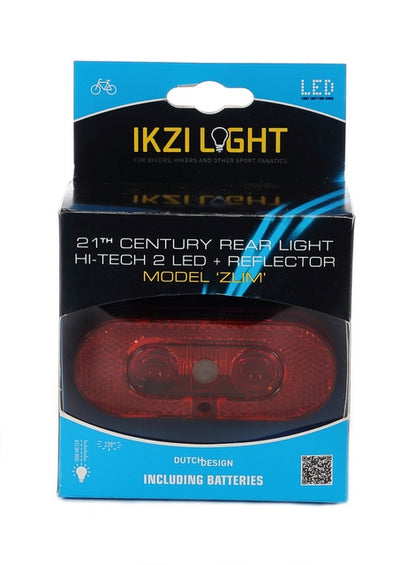 IkziLight achterlicht op drager Zlim zwart reflectie-scherm en dragerfit 2 Hi-Tech LED rood
