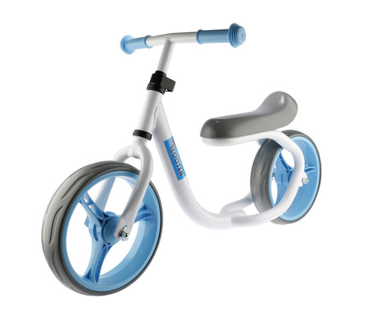 PexKids loopfiets/scooter Max Speed 10.5" alu. wit/blauw
