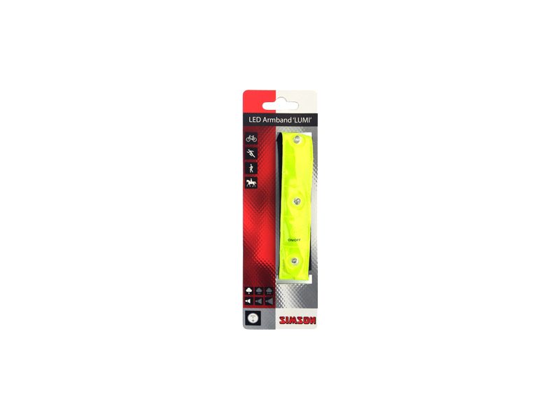 Simson 020718 reflectie armband met 4 led's met knipper- en standlicht incl. batt.