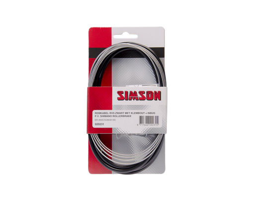 Simson 020231 remkabelset RVS Shimano rollerbrake met klembout BR-IM 45/55/80/81/85 zwart