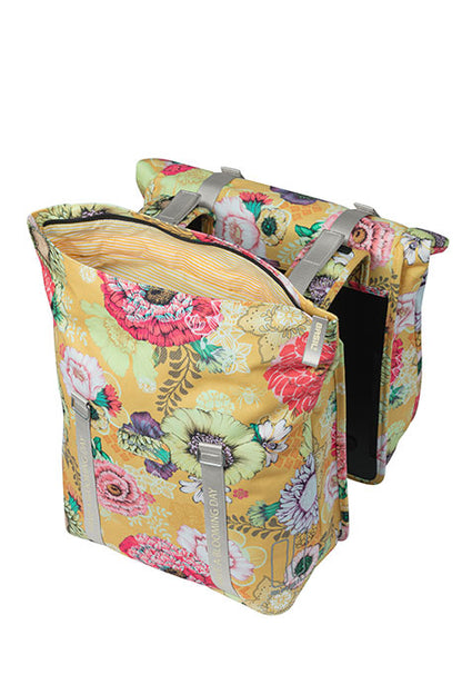 Basil 18155 Bloom Field dubbele fietstas 28-35L honey yellow