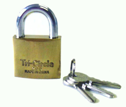 Tri-Circle hangslot Square 38 mm. messing No. 264