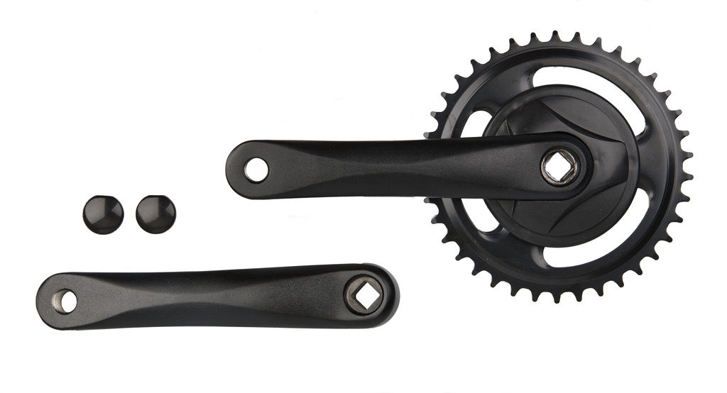 Vinty crankstel 38T. met disc zwart