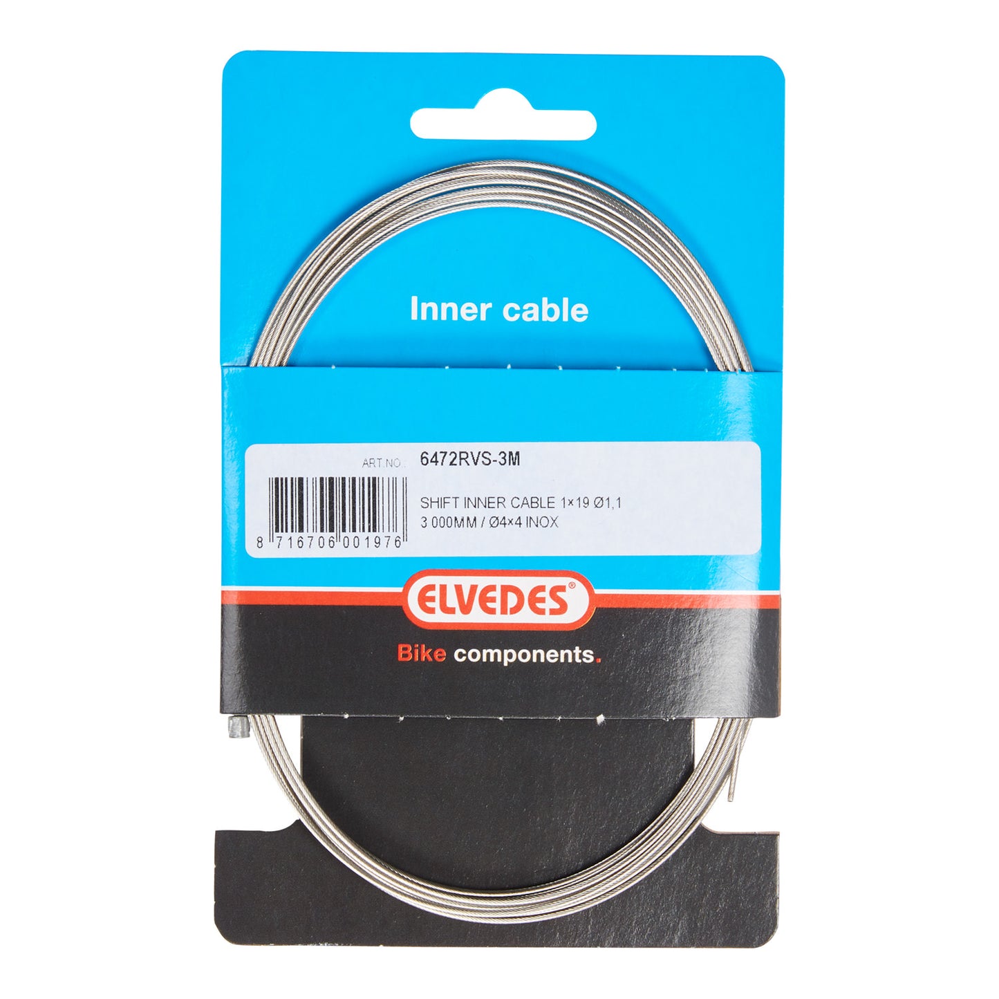 Elvedes 6472RVS-3M derailleur-/ versnellingskabel 3M. RVS Shimano