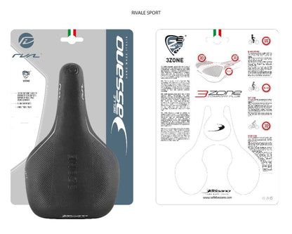 Selle Bassano zadel Rivale 3zone sport met achterlicht unisex (kaart)