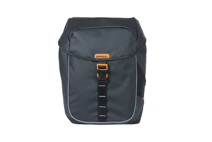 Basil 18112 Miles Tarpaulin dubbele fietstas MIK 34L. zwart/oranje