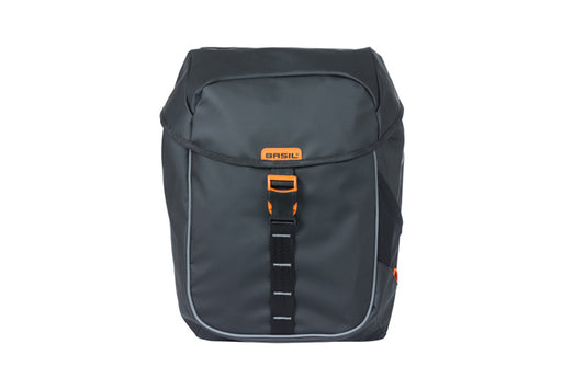 Basil 18112 Miles Tarpaulin dubbele fietstas MIK 34L. zwart/oranje