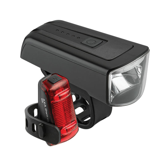 AXA Dawn koplamp set DWN 100 USB Front met achterremlicht