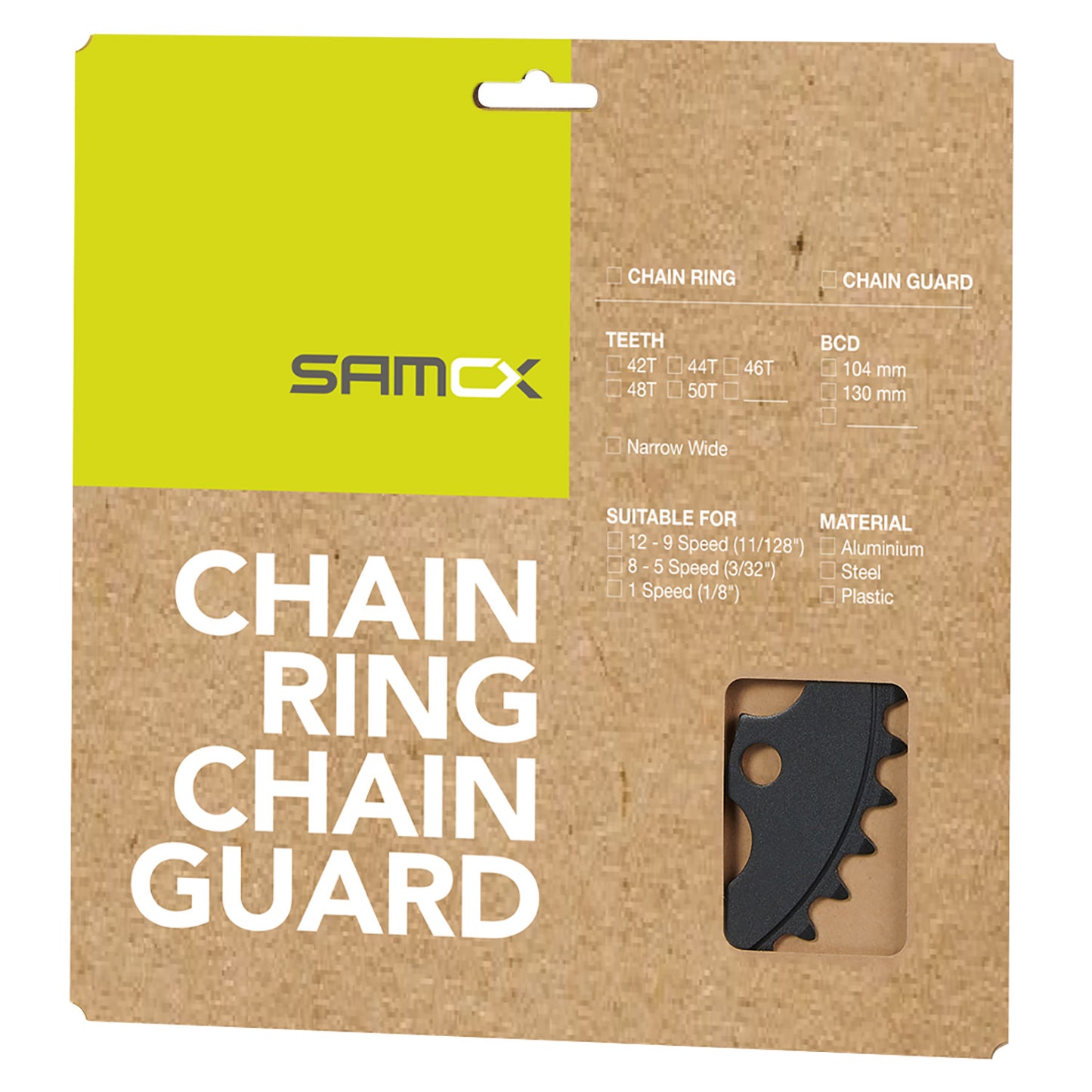 SAMOX E-Bike kettingblad NW 42T BCD 104 mm. 1/2x3/32" en 11/128" staal zwart