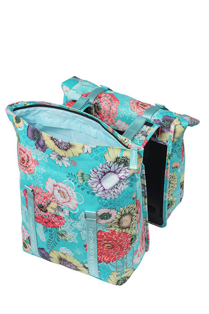 Basil 18156 Bloom Field dubbele fietstas 28-35L sky blue