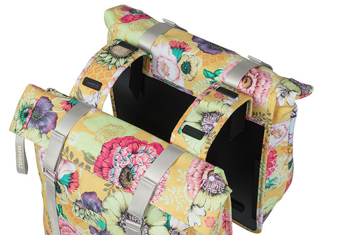 Basil 18155 Bloom Field dubbele fietstas 28-35L honey yellow