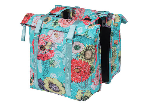 Basil 18156 Bloom Field dubbele fietstas 28-35L sky blue
