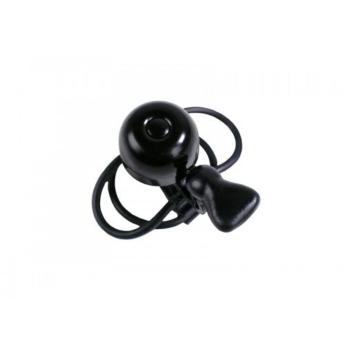 Simson 021230 fietsbel micro 23 mm. zwart rubber elastiek bevestiging