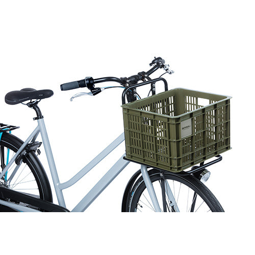 Basil 21136 Crate M fietskrat gerecycled kunststof medium 29,5L moss green