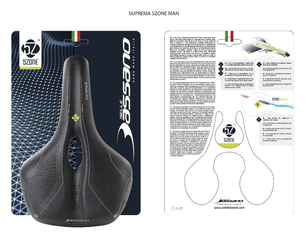 Selle Bassano zadel Suprema 5zone EL heren (kaart)