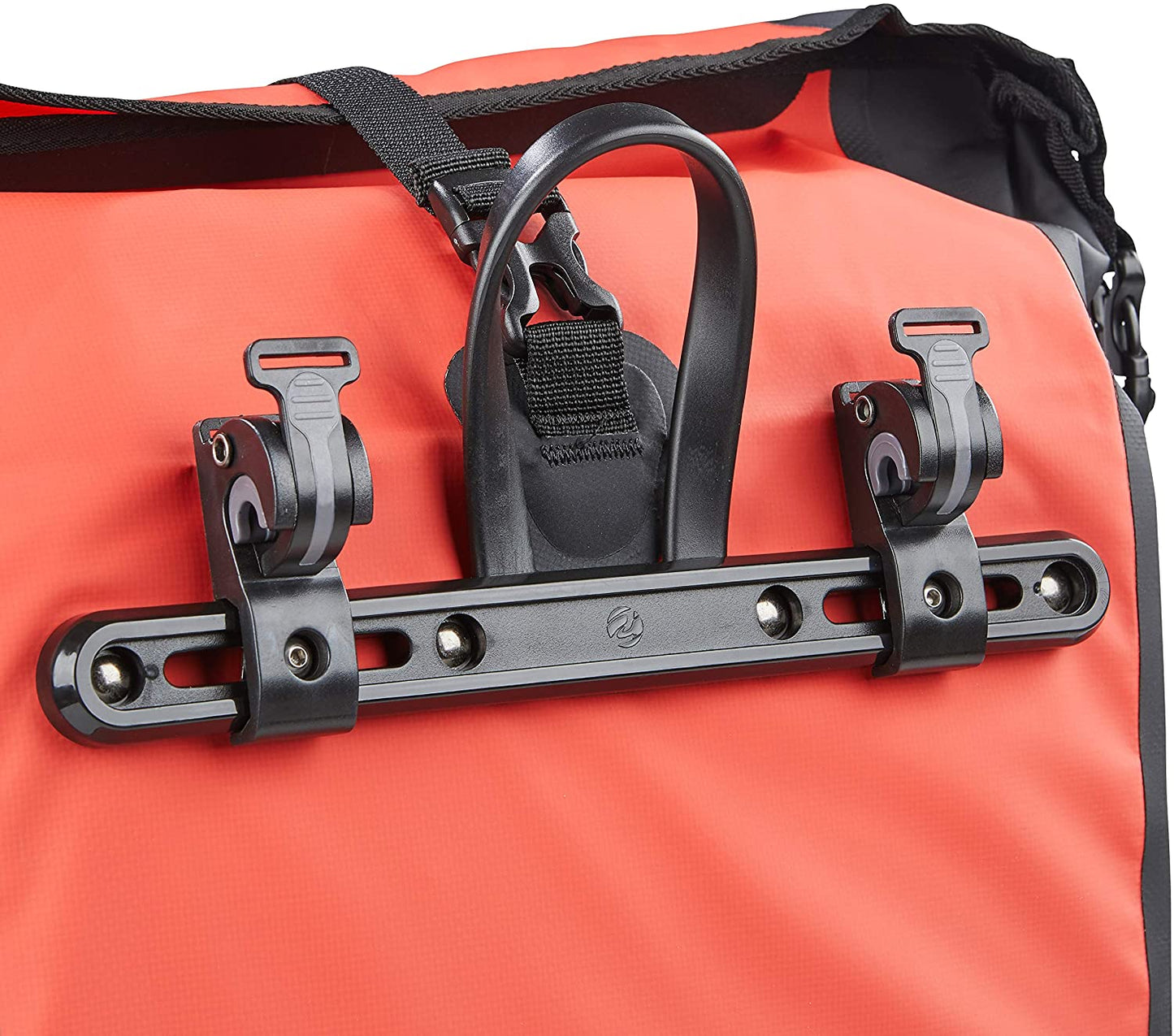 Büchel tas voor bagagedrager zwart/rood 100% waterdicht met schouderband