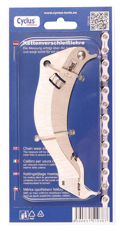 Cyclus kettingslijtagemeetapparaat - meet over 11 kettingschakels