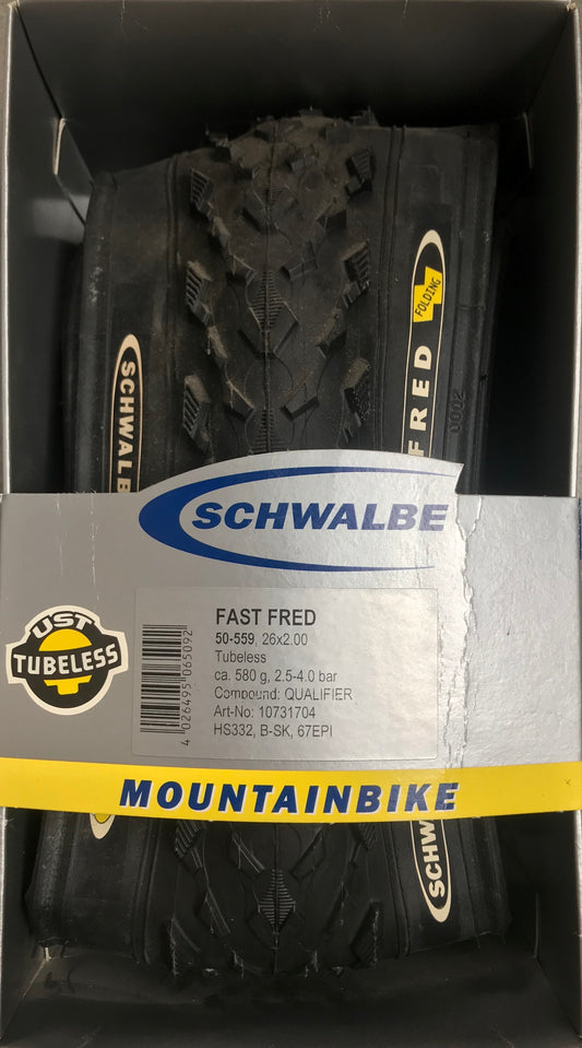 Bub. 50-559 / 26x1.90/2.00 HS 332 Fast Fred / B-SK / TL-US /Light/vouwbaar/QC - Schwalbe 10731704*