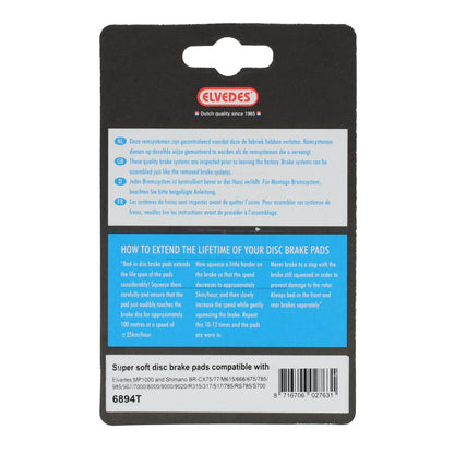 Elvedes 6894T disc brake pad soft compatible Shimano