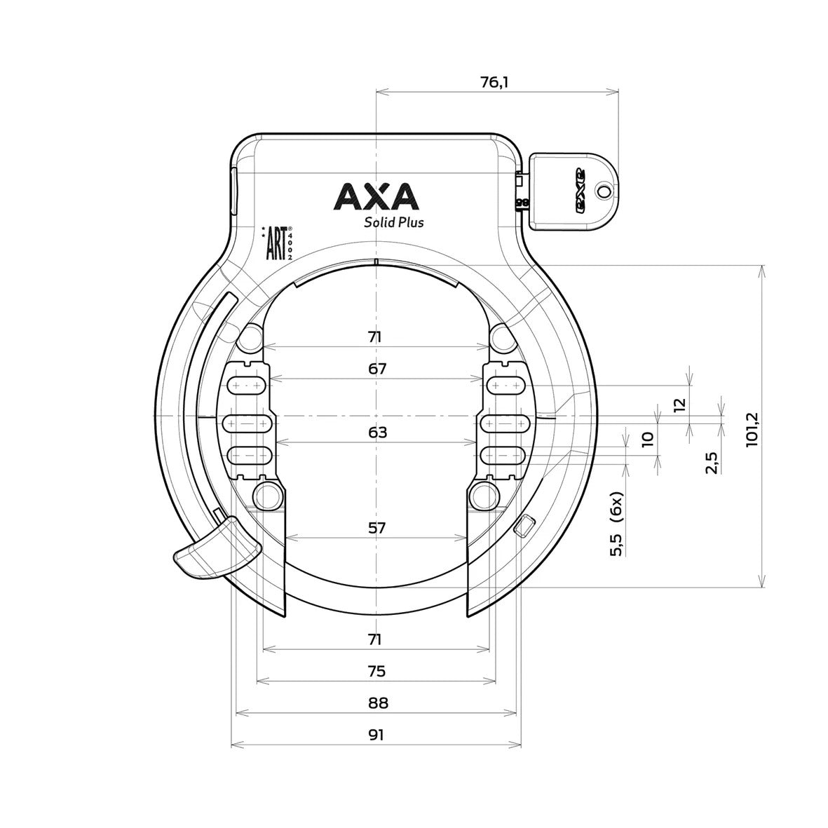 AXA Solid Plus met spatb. bev. ringslot zwart oem