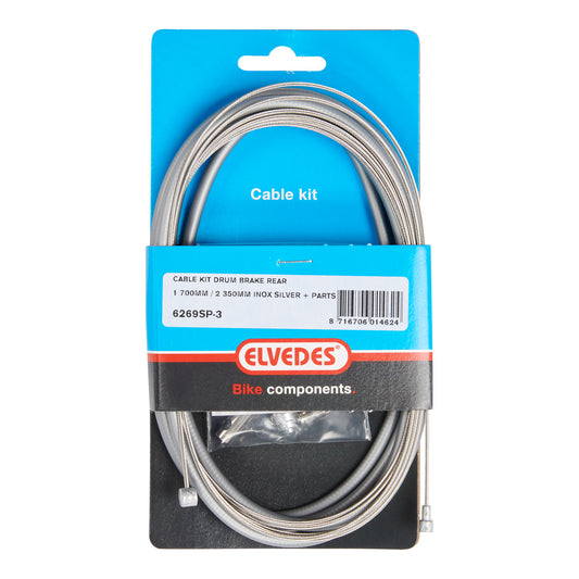 Elvedes 6269SP-3 RVS achterremkabel zilver+draadeind+inbus t.b.v. trommelrem