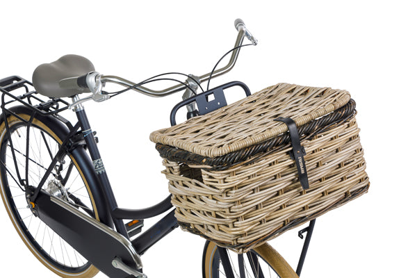 Basil 13084 Dijon L fietsmand voorop met deksel grijs/zwart