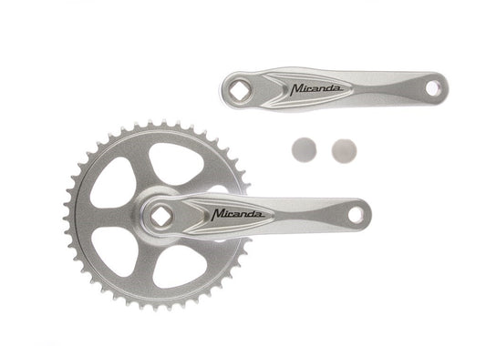 Miranda crankstel 44T. Alfa 1 3/32" zilver