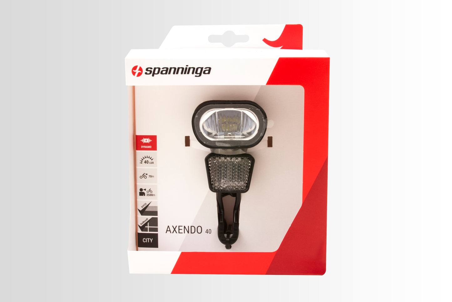 Spanninga Axendo 40 XDO koplamp dynamo BR195 kabel 55 cm.
